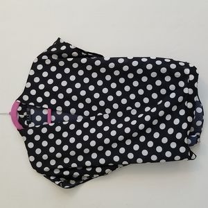P I T Amsterdam black blouse with white polka dots. Size 8